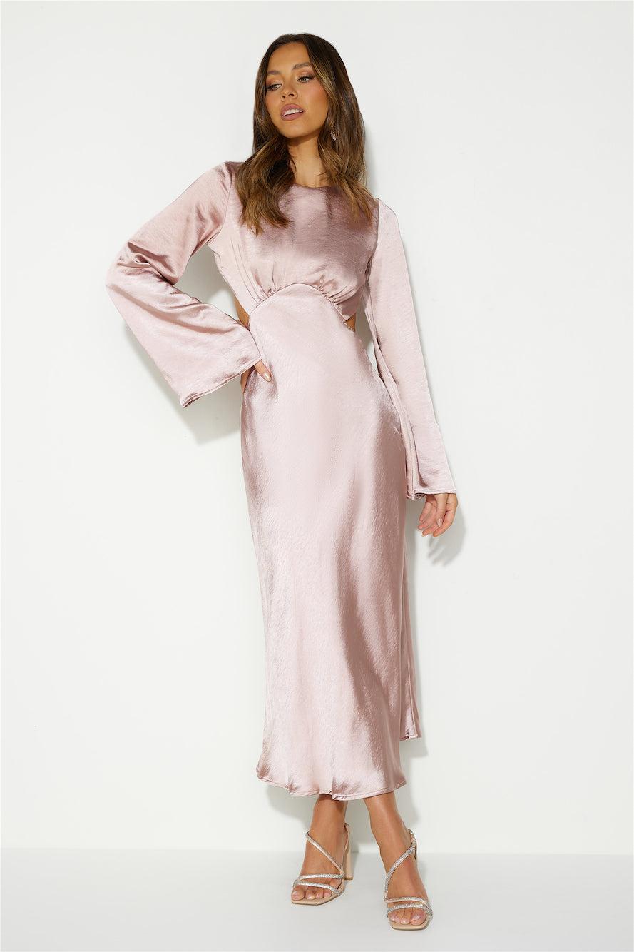 All About You and Me Satin Maxi Dress Blush Product Image