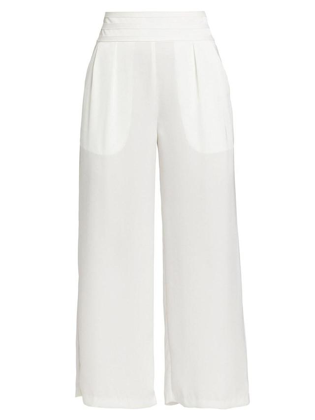 Womens Joss Cropped Wide-Leg Satin Pants Product Image