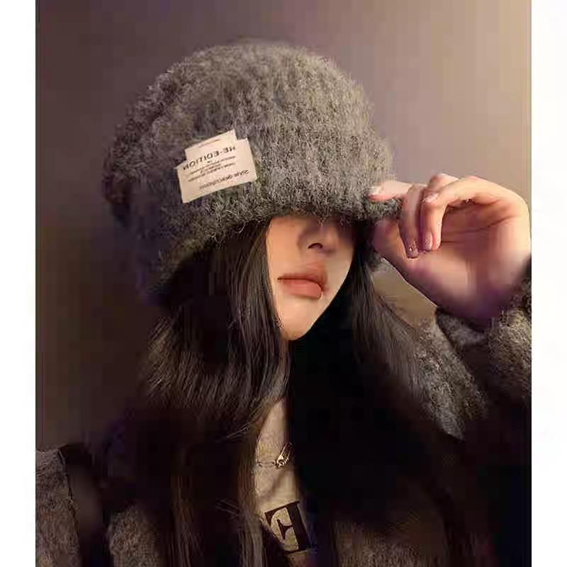 Plain / Two Tone Fluffy Beanie Product Image