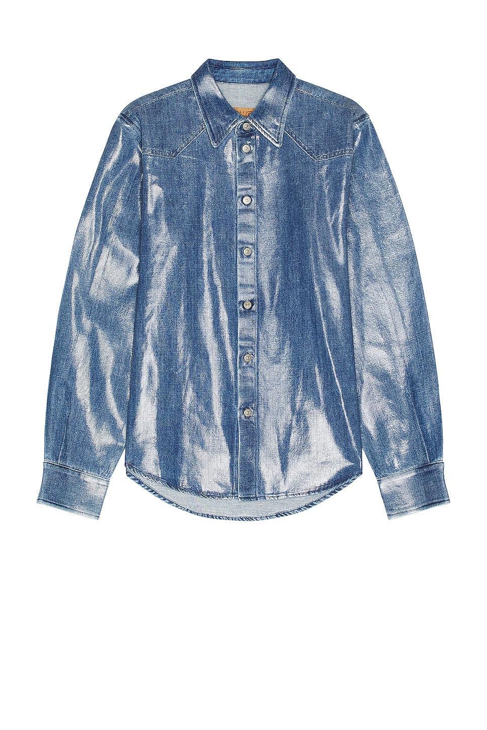 MM6 Maison Margiela Denim Button Down Shirt Blue. (also in 48). Product Image