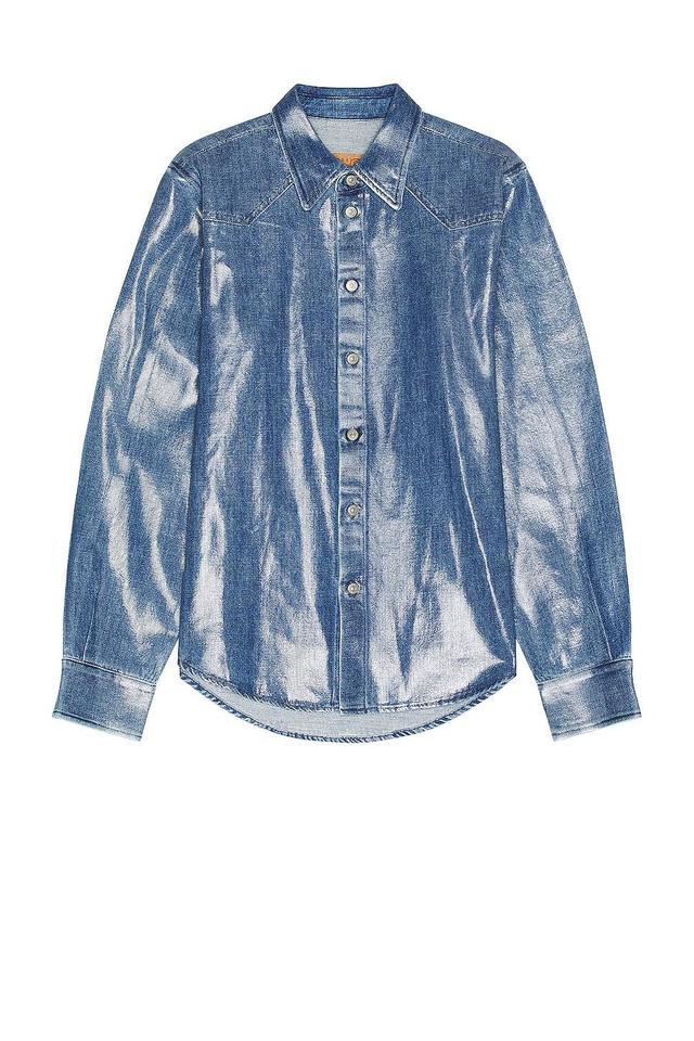 MM6 Maison Margiela Denim Button Down Shirt Blue. (also in ). Product Image