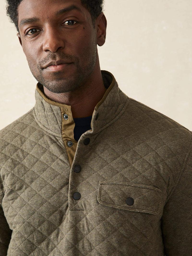 Epic Quilted Fleece Pullover - Olive Melange Product Image