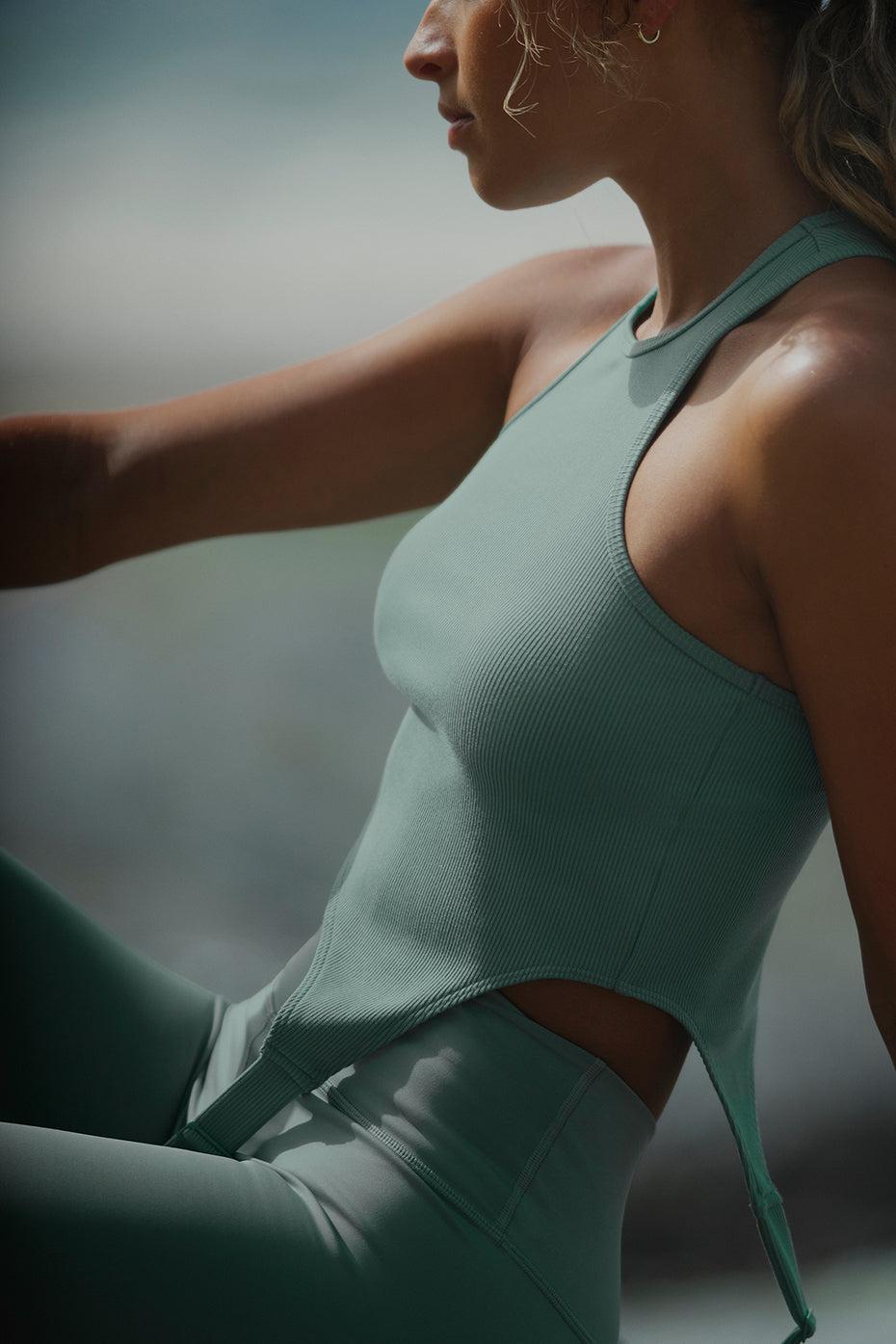 Alosoft Ribbed Revelation Tank - Botanical Green Female Product Image