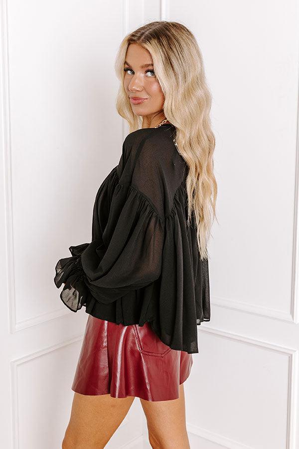 Uptown Allure Chiffon Top in Black Product Image