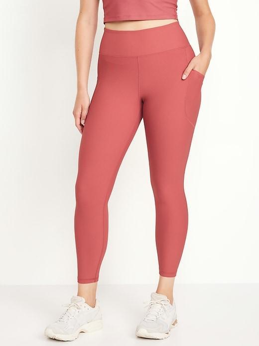 High-Waisted PowerSoft Ribbed Leggings Product Image