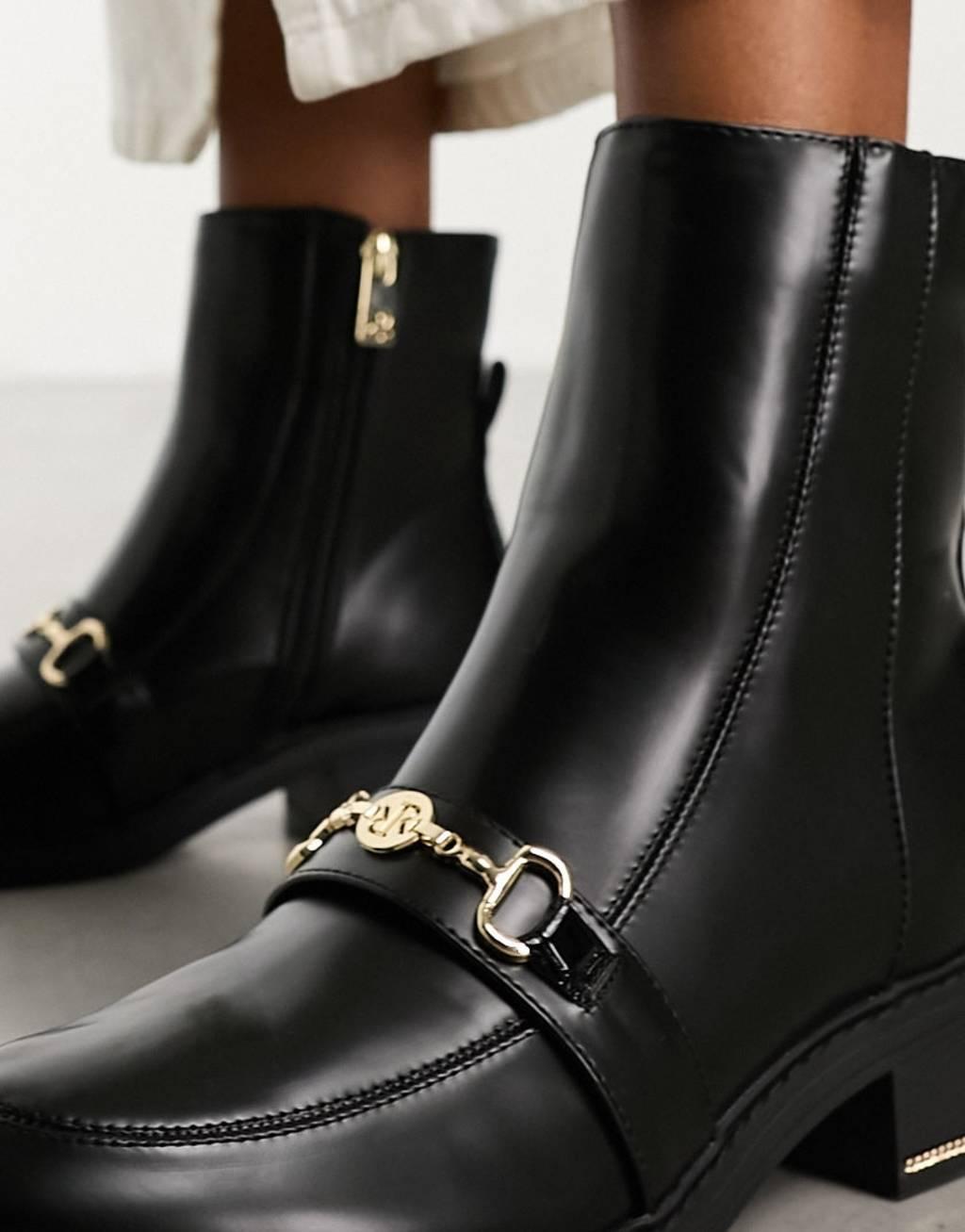 River Island boot with gold buckle detail Product Image