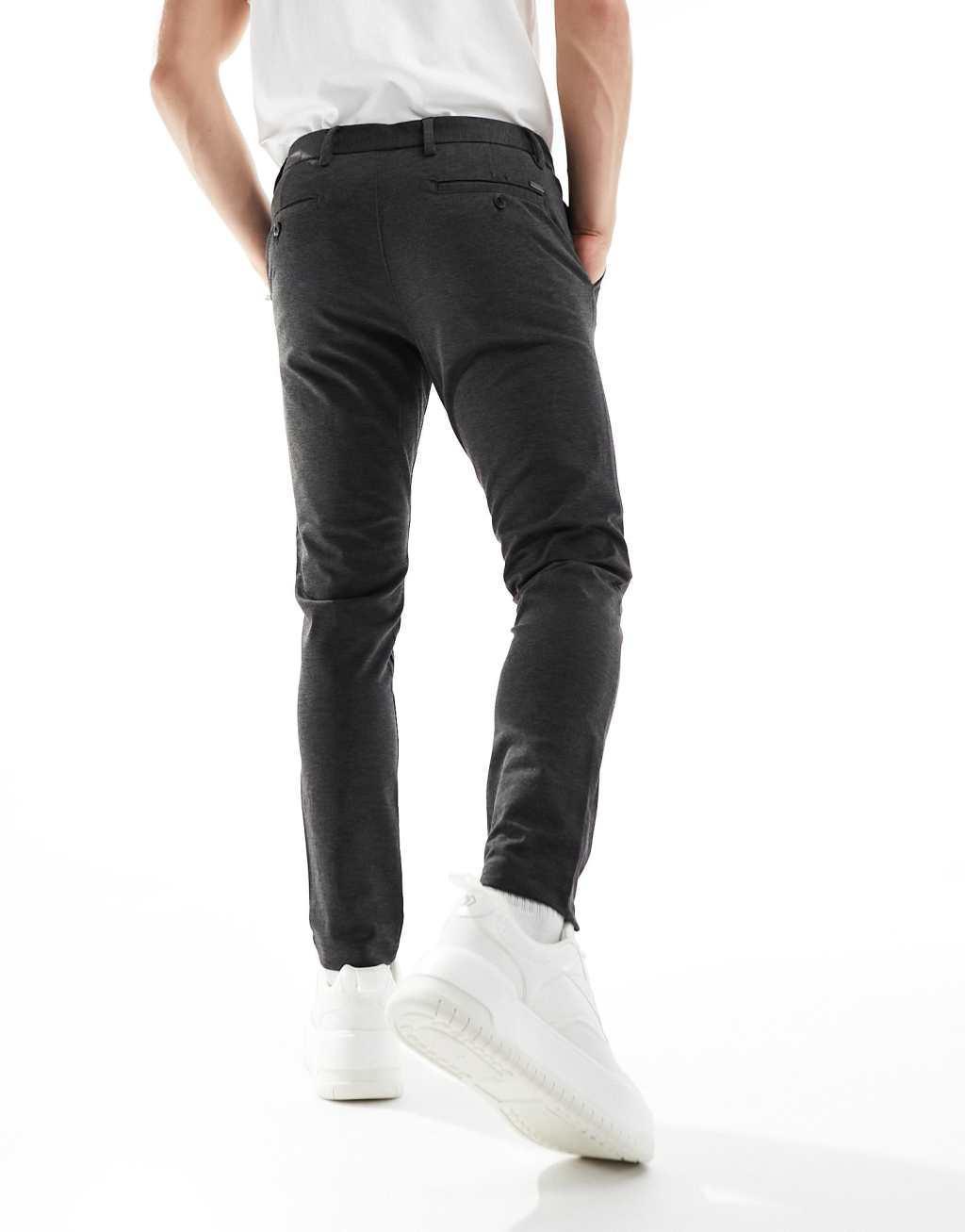 Jack & Jones Intelligence Marco slim fit smart pants in dark gray Product Image