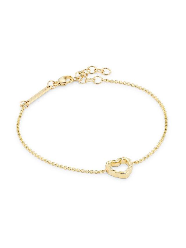 Womens Feel The Love 14K Gold Open Twisted Heart Bracelet - Yellow Gold - Yellow Gold Product Image