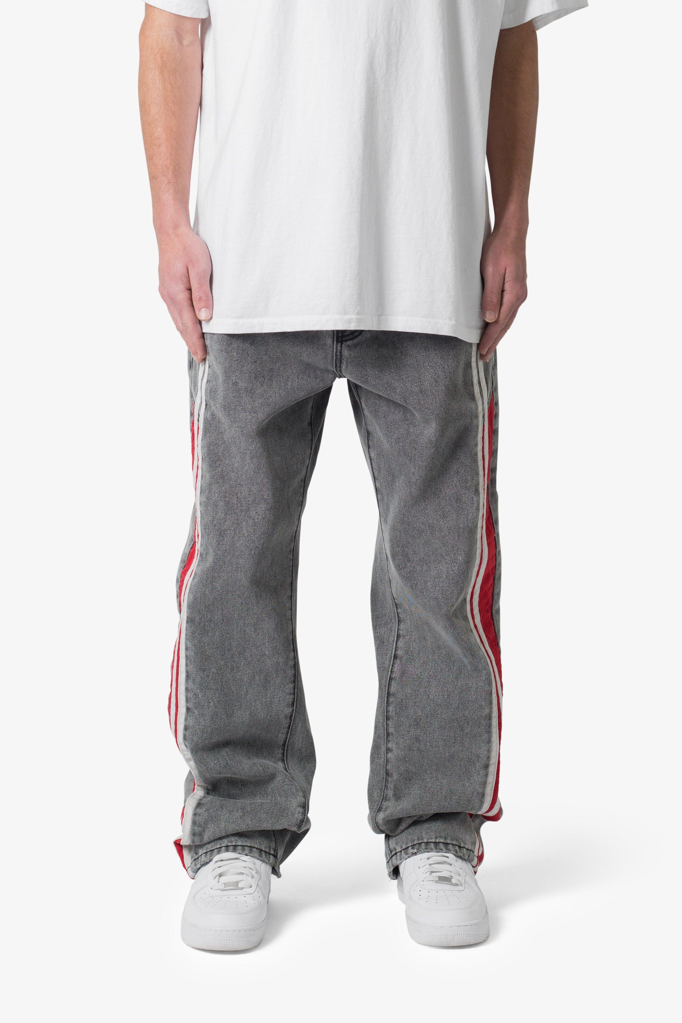 Ultra Baggy Stripe Denim - Black/Red Product Image