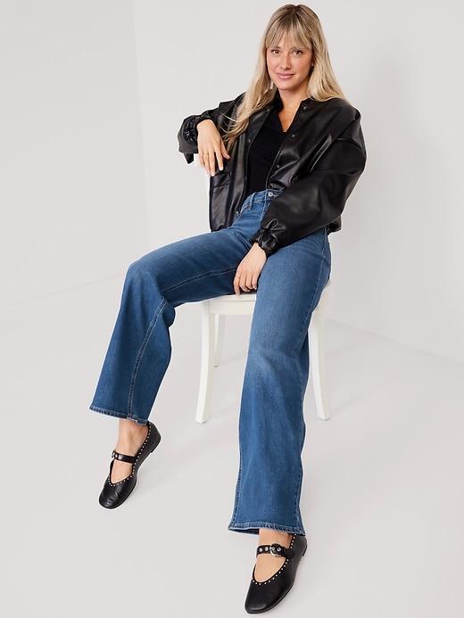 High-Waisted Wow Wide-Leg Jeans Product Image