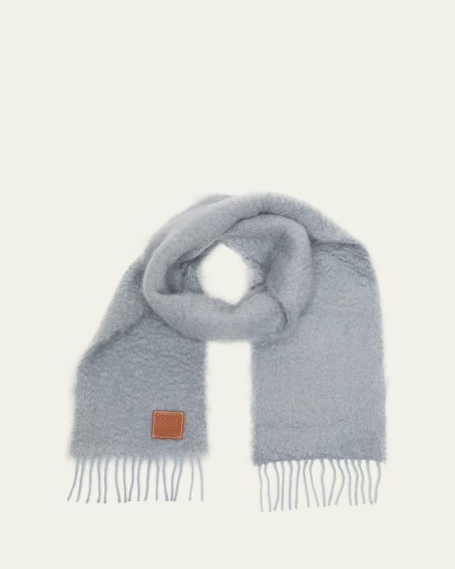 Womens Wool-Mohair Logo Patch Scarf Product Image