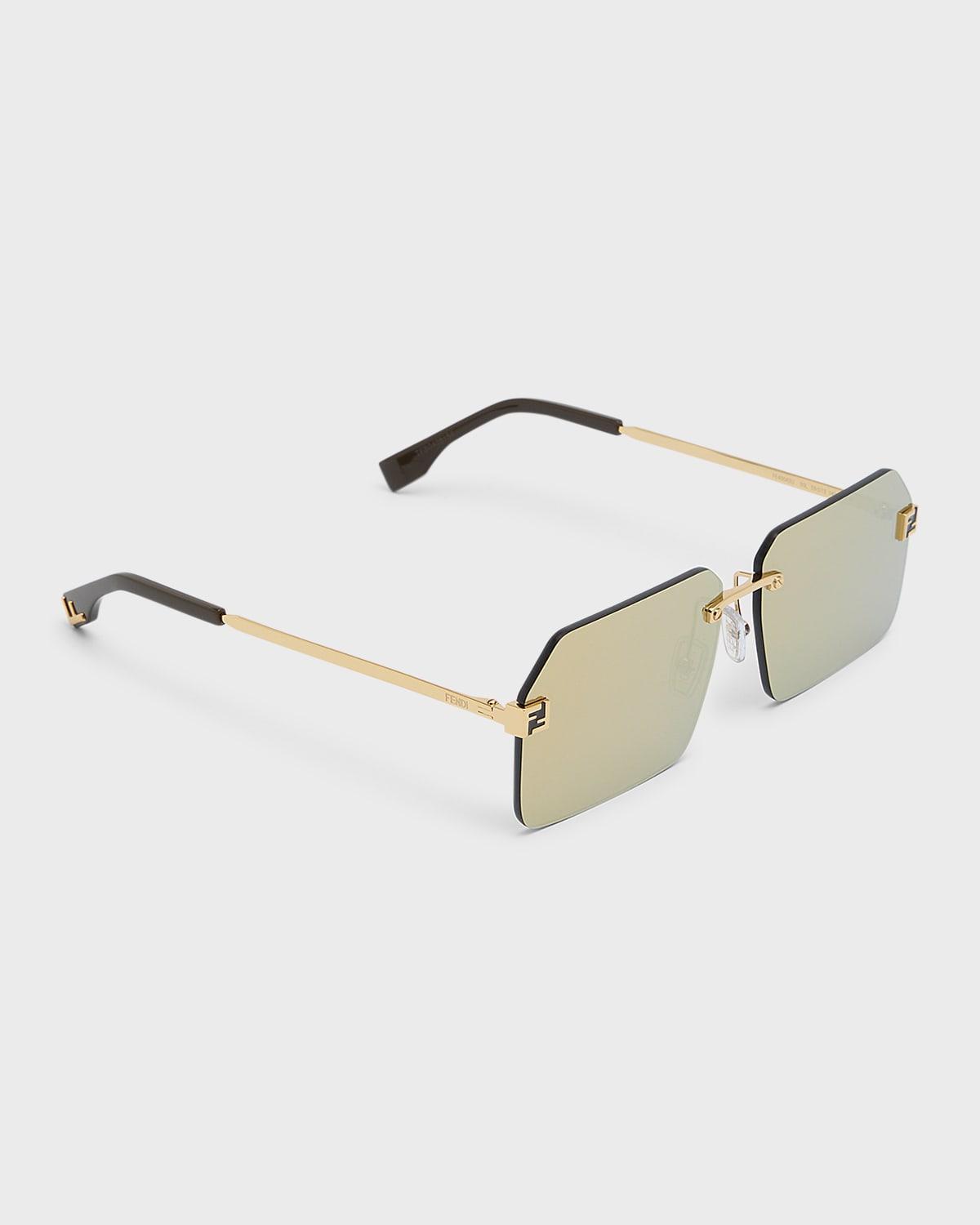 Mens FF Logo Print 59MM Square Sunglasses Product Image