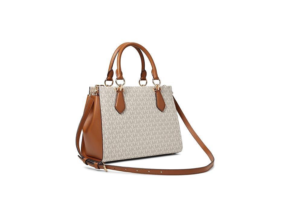 MICHAEL Michael Kors Marilyn Medium Satchel (Vanilla/Acorn) Handbags Product Image