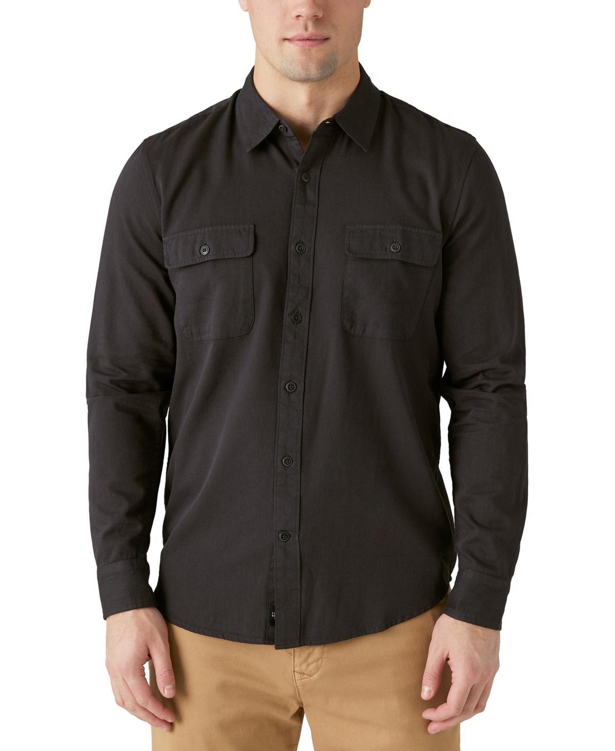 Lucky Brand Lived-In Long Sleeve Workwear Shirt (Deep Lichen ) Men's Jacket Product Image