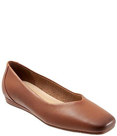 SoftWalk Vellore Leather Square Toe Flats Product Image