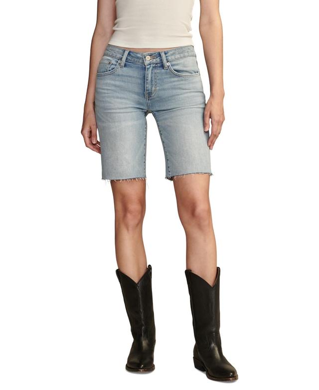 Lucky Brand Womens Denim Raw-Hem Bermuda Shorts Product Image