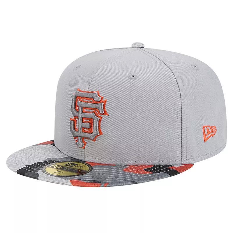 Mens New Era Gray San Francisco Giants Active Team Camo 59FIFTY Fitted Hat Product Image