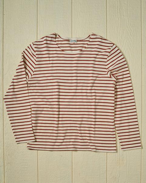 Men’s Breton Stripe Boatneck Tee in Off White/Acorn Product Image