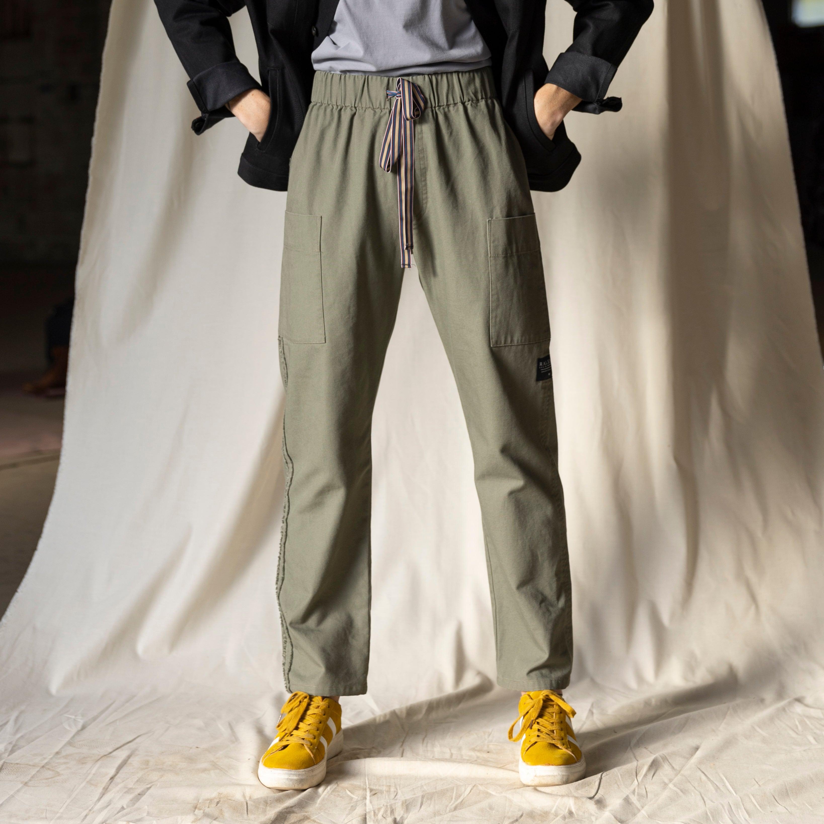 Drawstring Pant | Olive Canvas Male Product Image