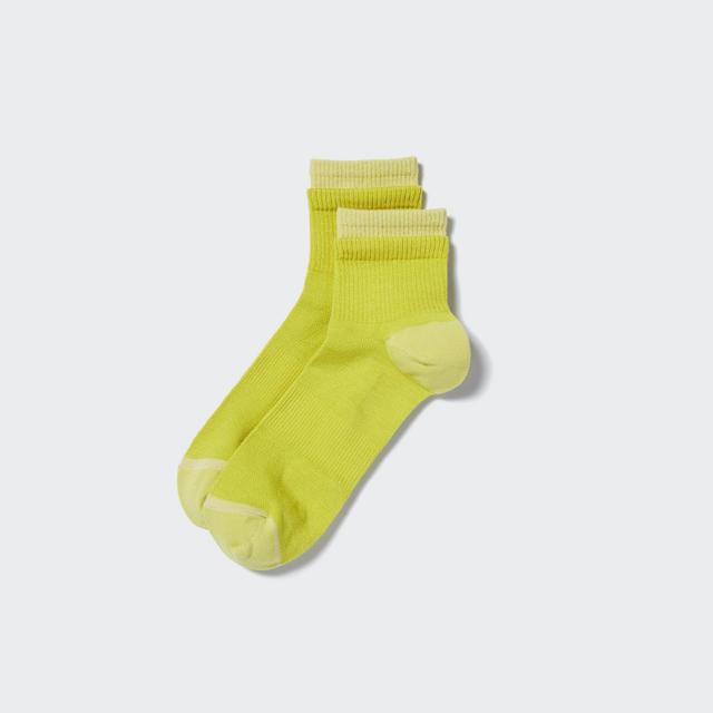 Mens Sports Layered Half Socks with Odor Control Yellow US8-US11 UNIQLO US Product Image