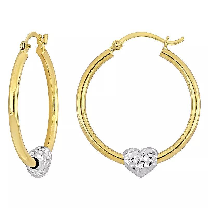 Stella Grace Two-Tone Heart Hoop Earrings, Womens, 14k Gold Product Image