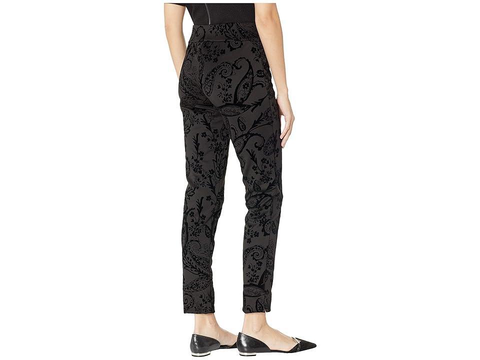 Krazy Larry Ponte Pants with Flocked Velvet Paisley (Paisley) Women's Casual Pants Product Image