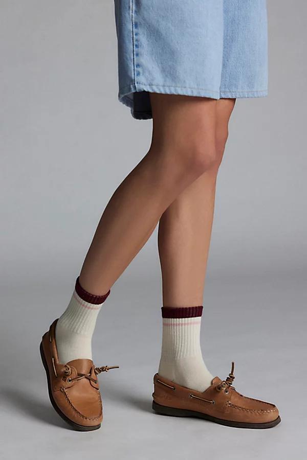 Double Striped Quarter Crew Sock Womens at Urban Outfitters Product Image