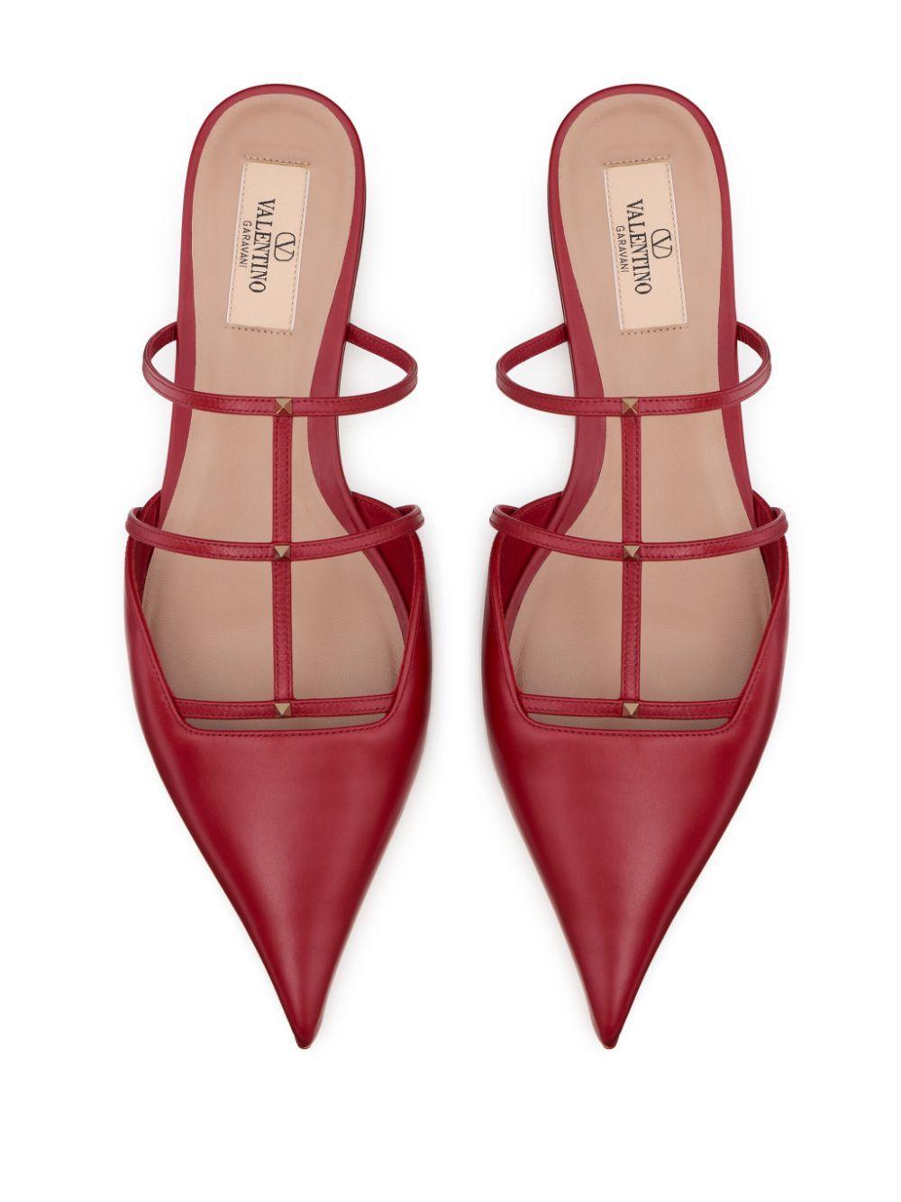 Rockstud Mules In Red Product Image