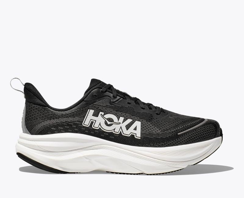 HOKA Mens Skyflow Shoes in Black/White, Size 12.5 W Product Image