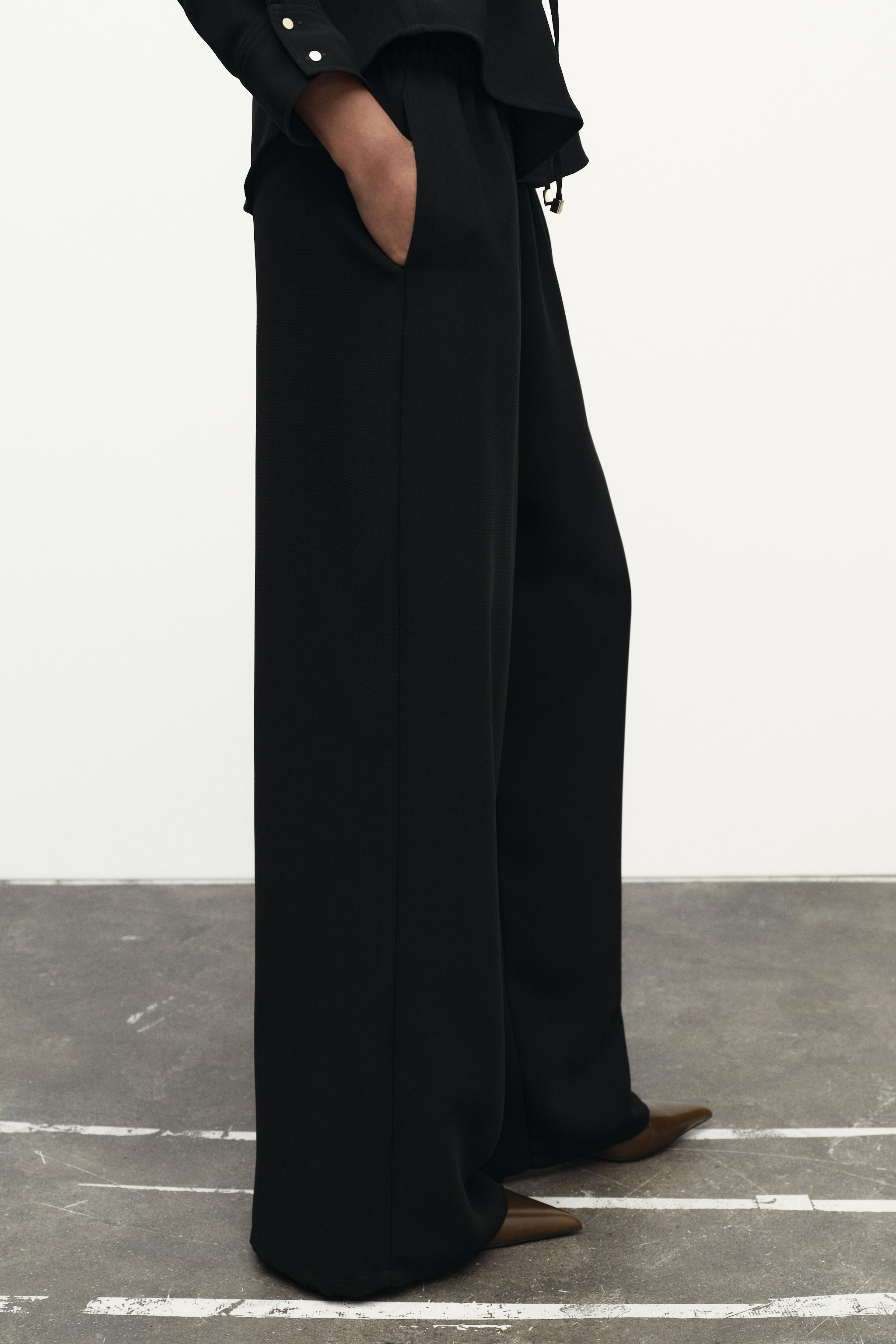 WIDE LEG CREPE PANTS Product Image