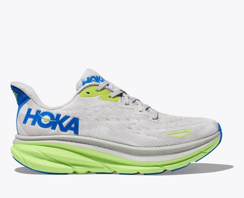 HOKA Mens Clifton 9 Shoes in Black/White, Size 9.5 W Product Image