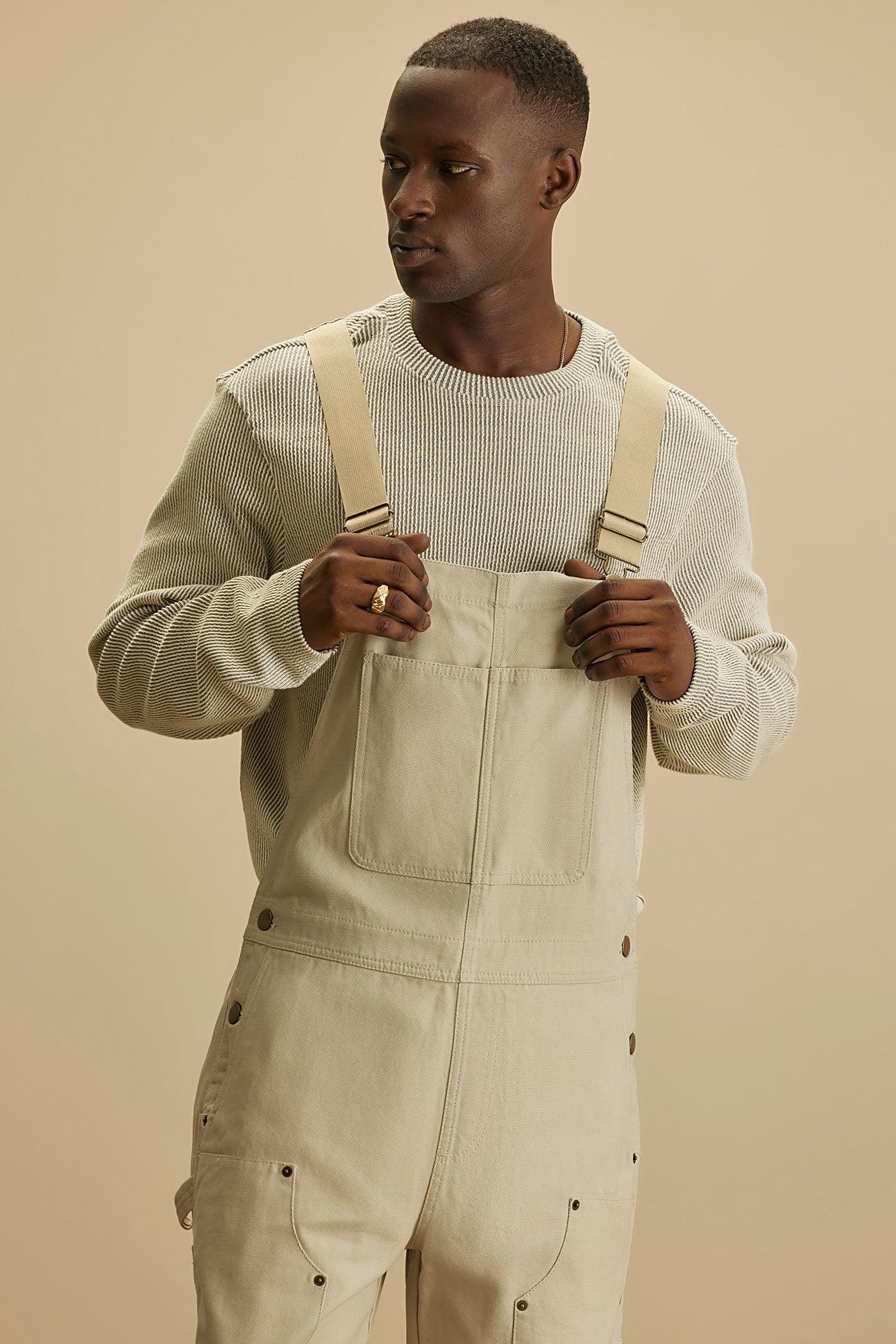 Alexander Utility Canvas Overalls - Off White Product Image