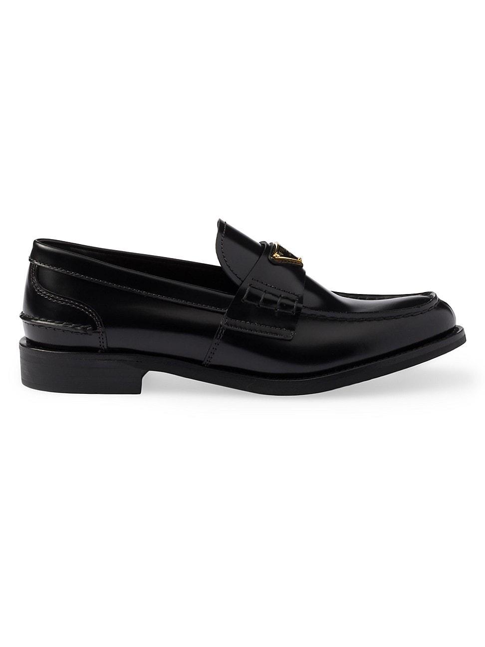 Womens Brushed Leather Loafers Product Image