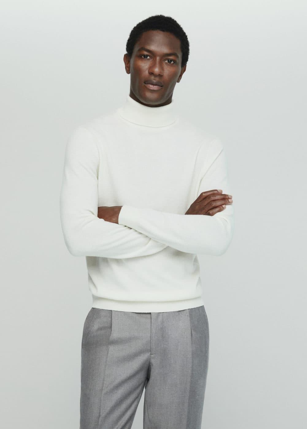 MANGO MAN - Turtleneck 100% cashmere sweater off whiteMen Product Image