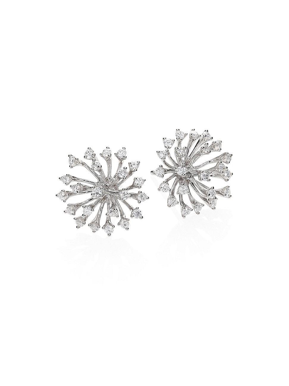 Womens Luminus 18K White Gold & Diamond Earrings Product Image