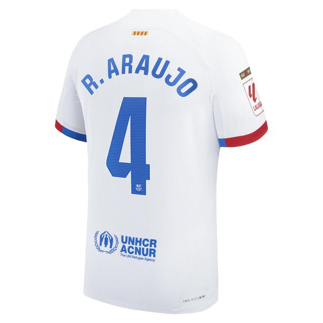 Mens Nike Ronald Araujo White Barcelona 2023/24 Away Authentic Jersey Product Image