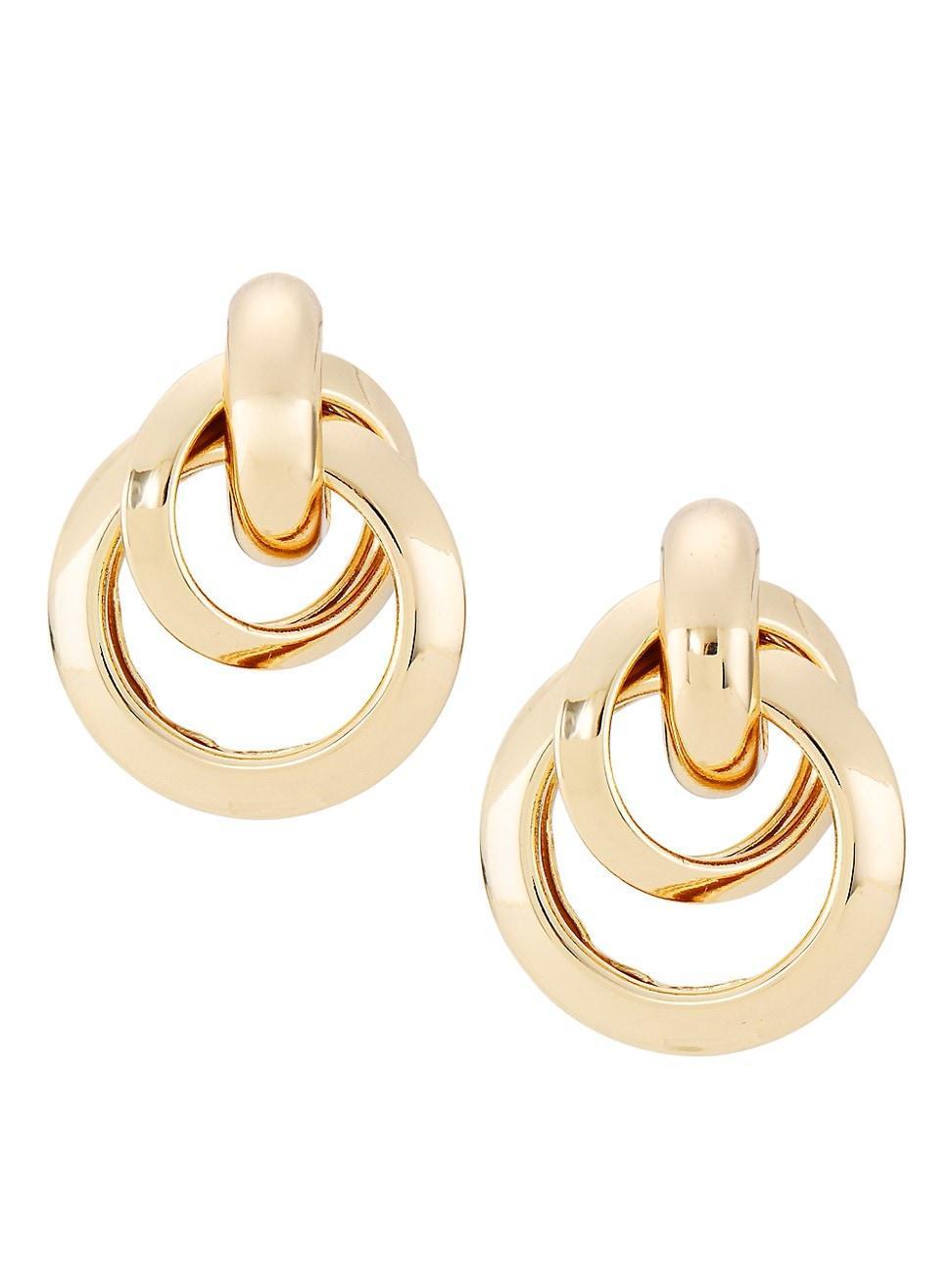 Womens Love Knot 18K Gold-Plated Earrings Product Image