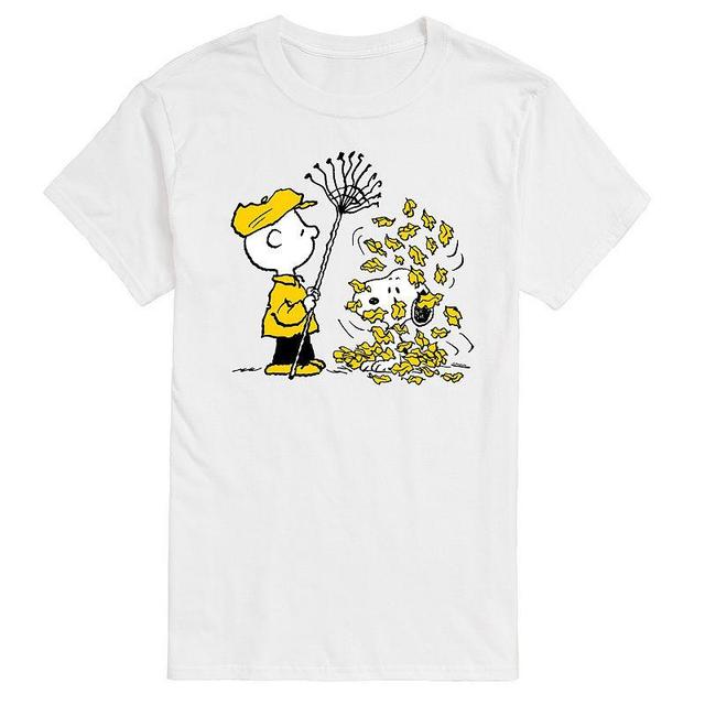 Mens Peanuts Charlie Brown Fall Leaves Graphic Tee Product Image