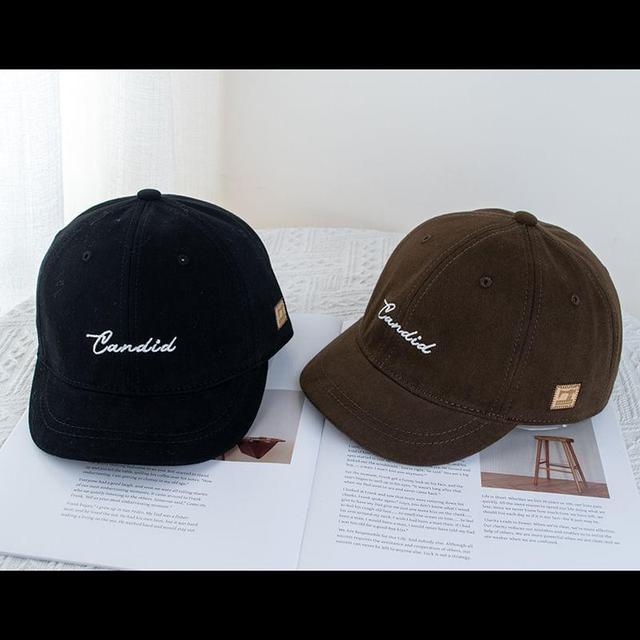 Lettering Embroidered Short Brim Cap Product Image