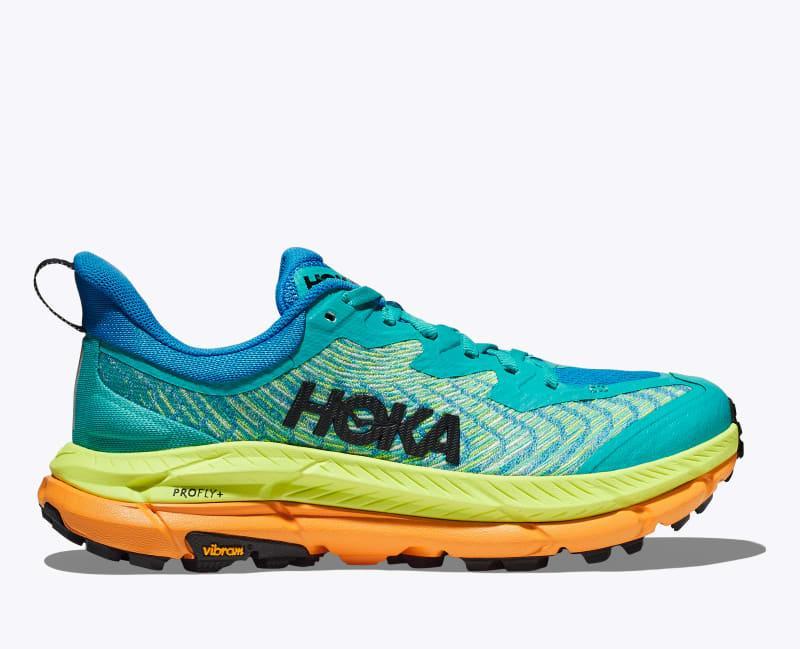 HOKA Womens Mafate Speed 4 Shoes in Ceramic/Diva Blue, Size 5 Product Image