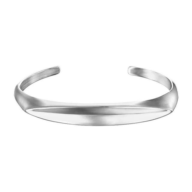 Emberly Silver Tone Single Smooth Cuff Bracelet, Womens, None Product Image