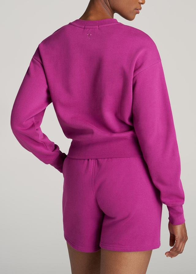 Wearever Fleece Cropped Crew Women's Tall Sweatshirt in Pink Orchid Female Product Image