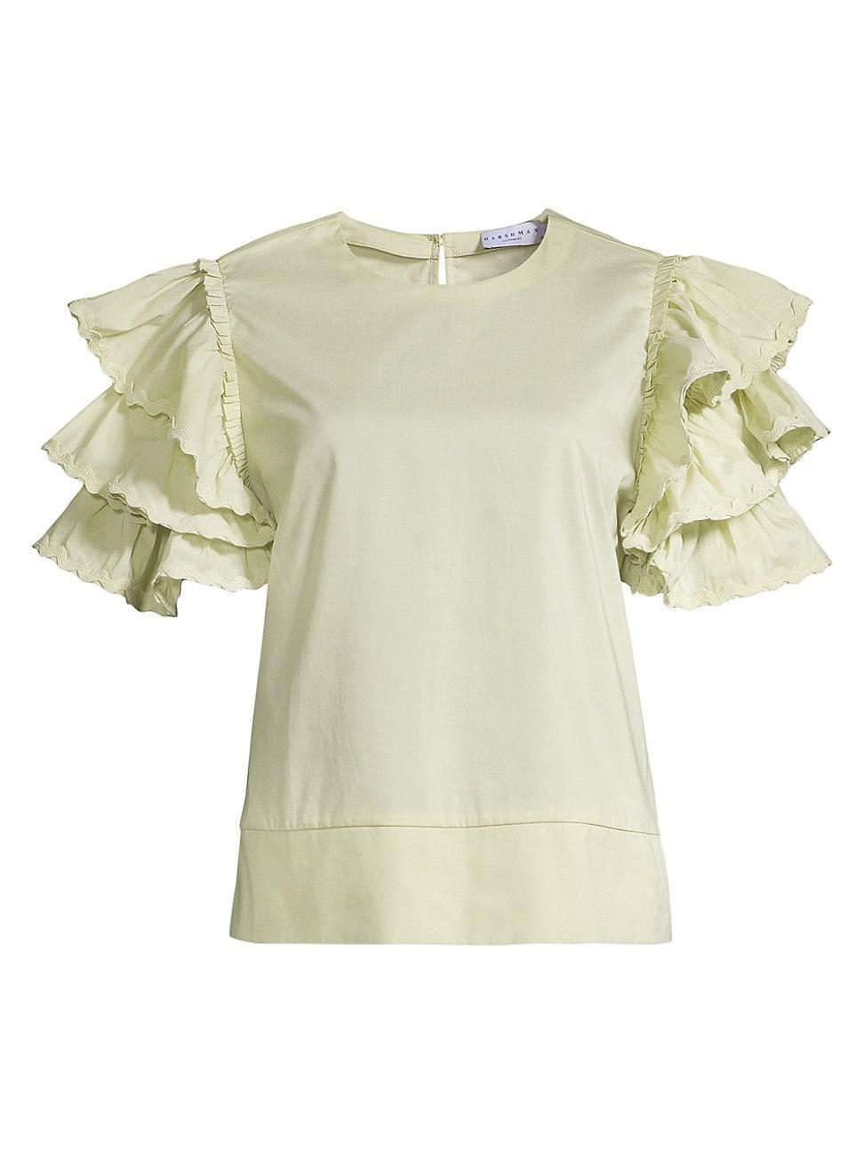 Womens Juliette Tiered Cotton Blouse Product Image