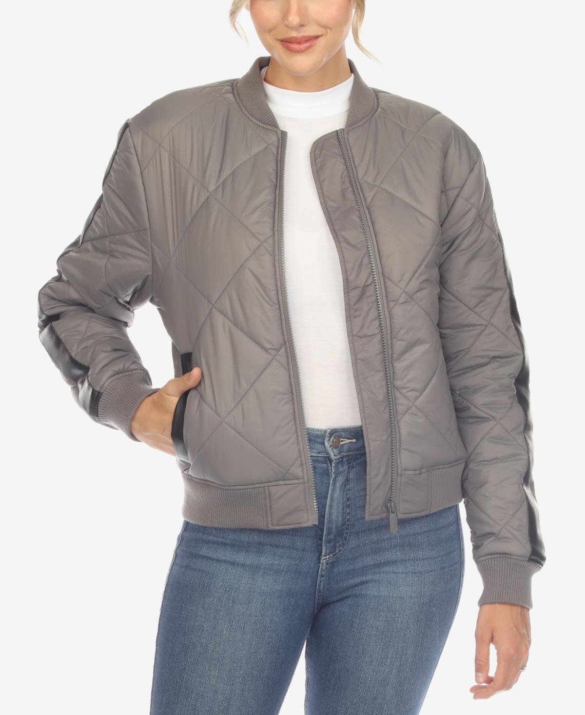 Lightweight Diamond Quilted Puffer Bomber Jacket Product Image