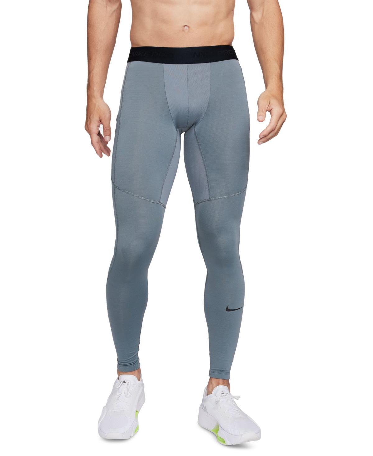 Nike Mens Pro Warm Slim-Fit Dri-fit Fitness Tights - Smoke Grey Product Image