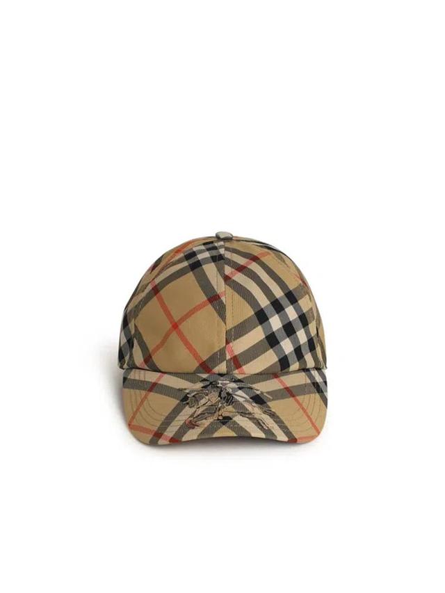 BURBERRY Beige Polyester Cap In Cream Product Image