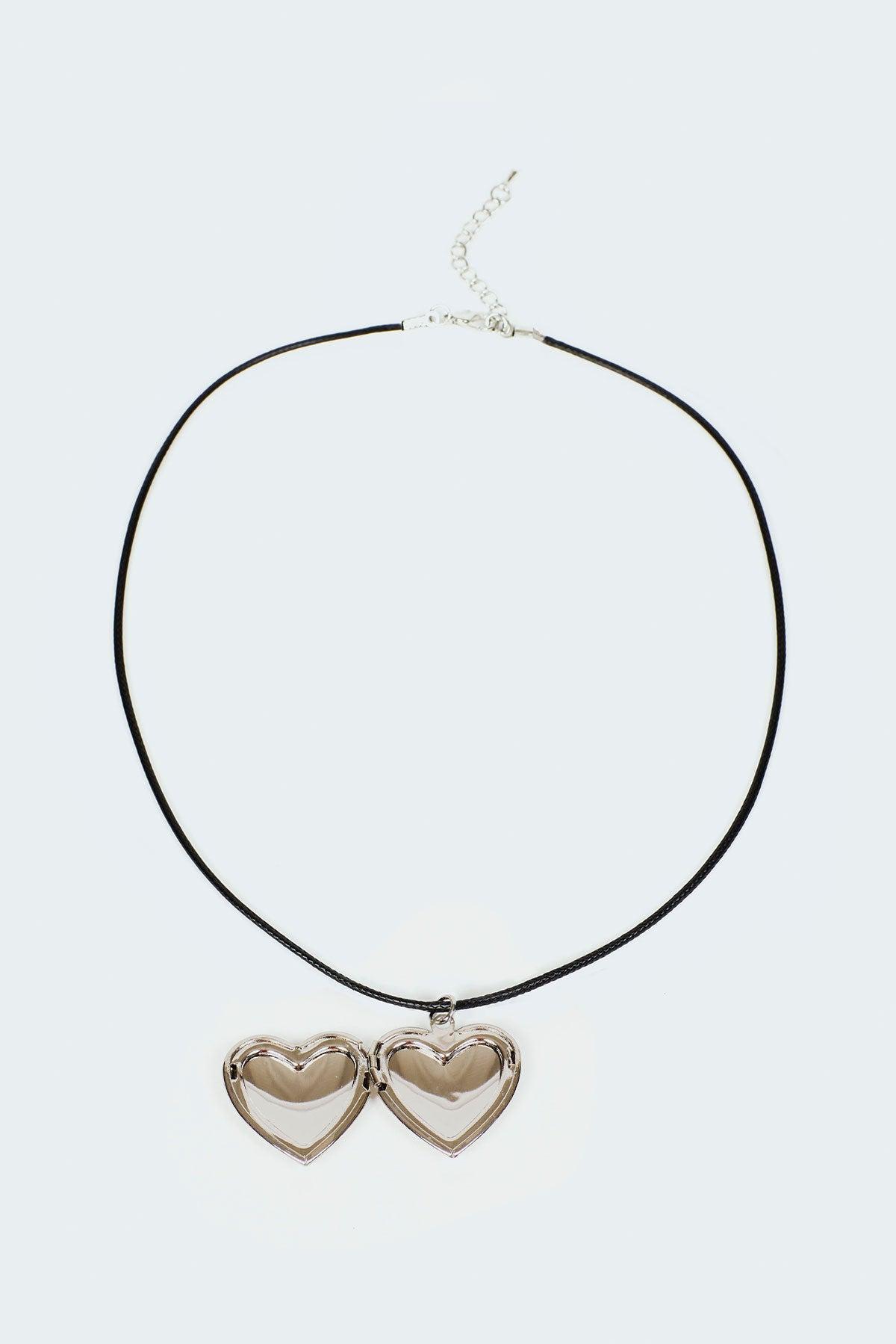 Heart Locket Cord Necklace Product Image