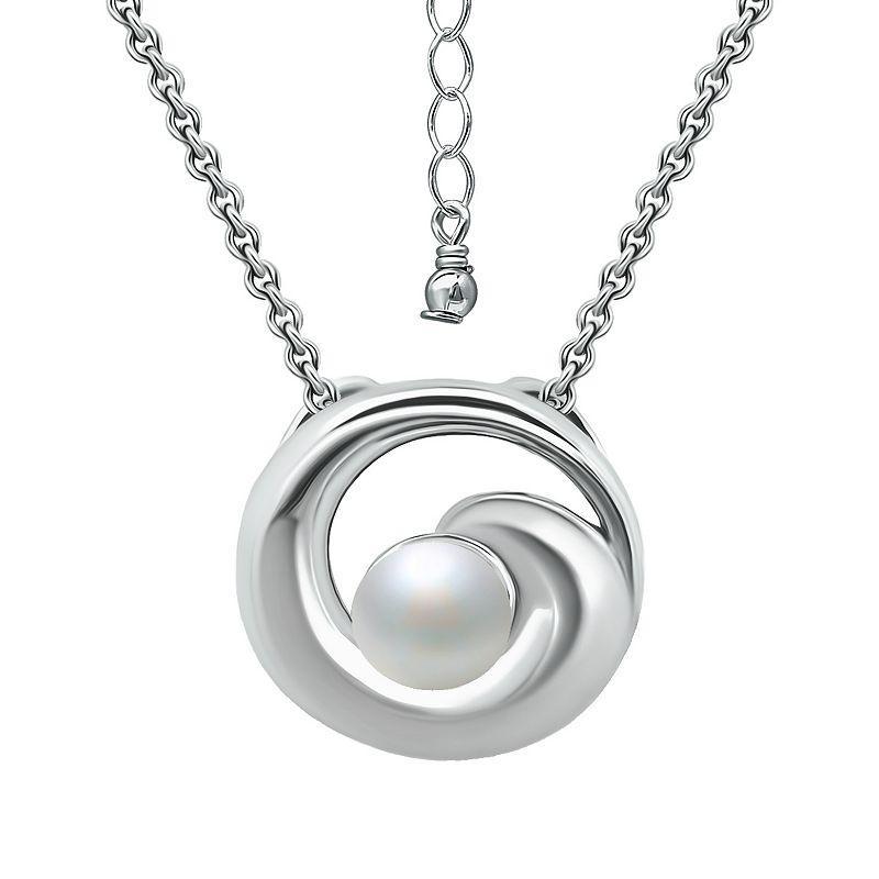 Aleure Precioso Sterling Silver Conch Shell & Freshwater Cultured Pearl Pendant Necklace, Womens Silver Tone Product Image