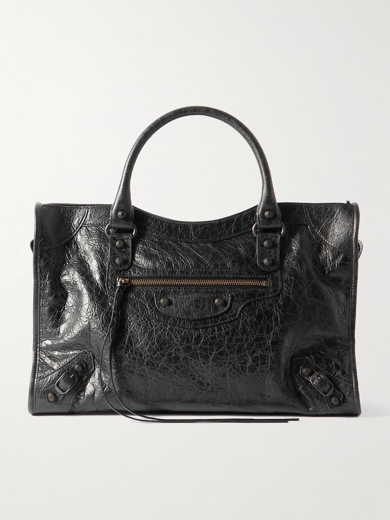 BALENCIAGA Le City Medium Textured-leather Tote In Black Product Image