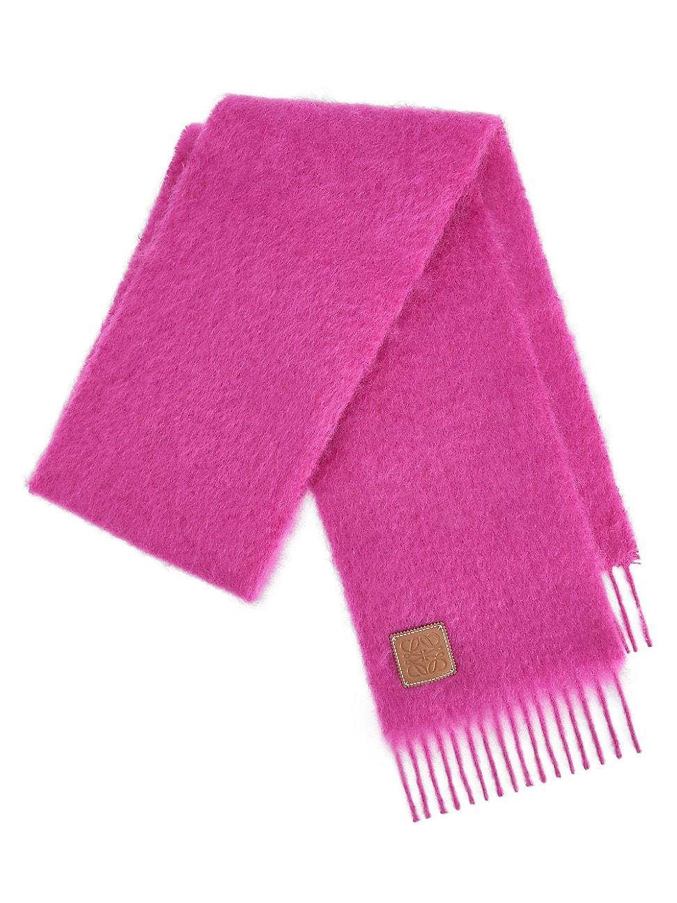 Womens Wool-Mohair Logo Patch Scarf Product Image